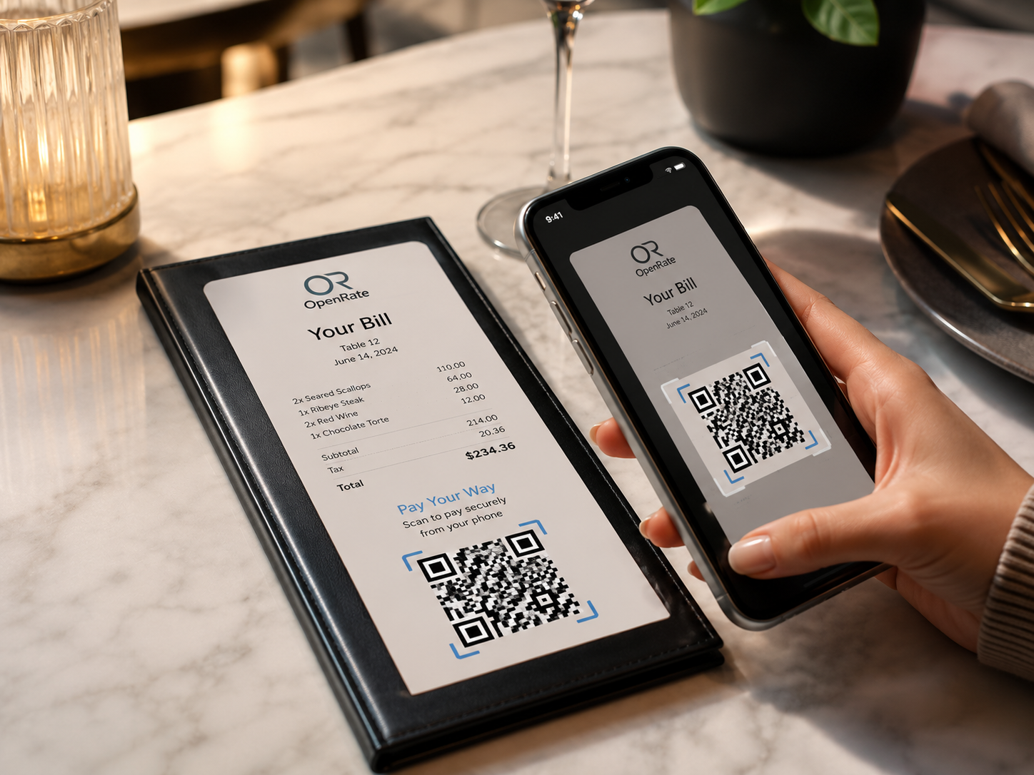 QR code sur l'addition