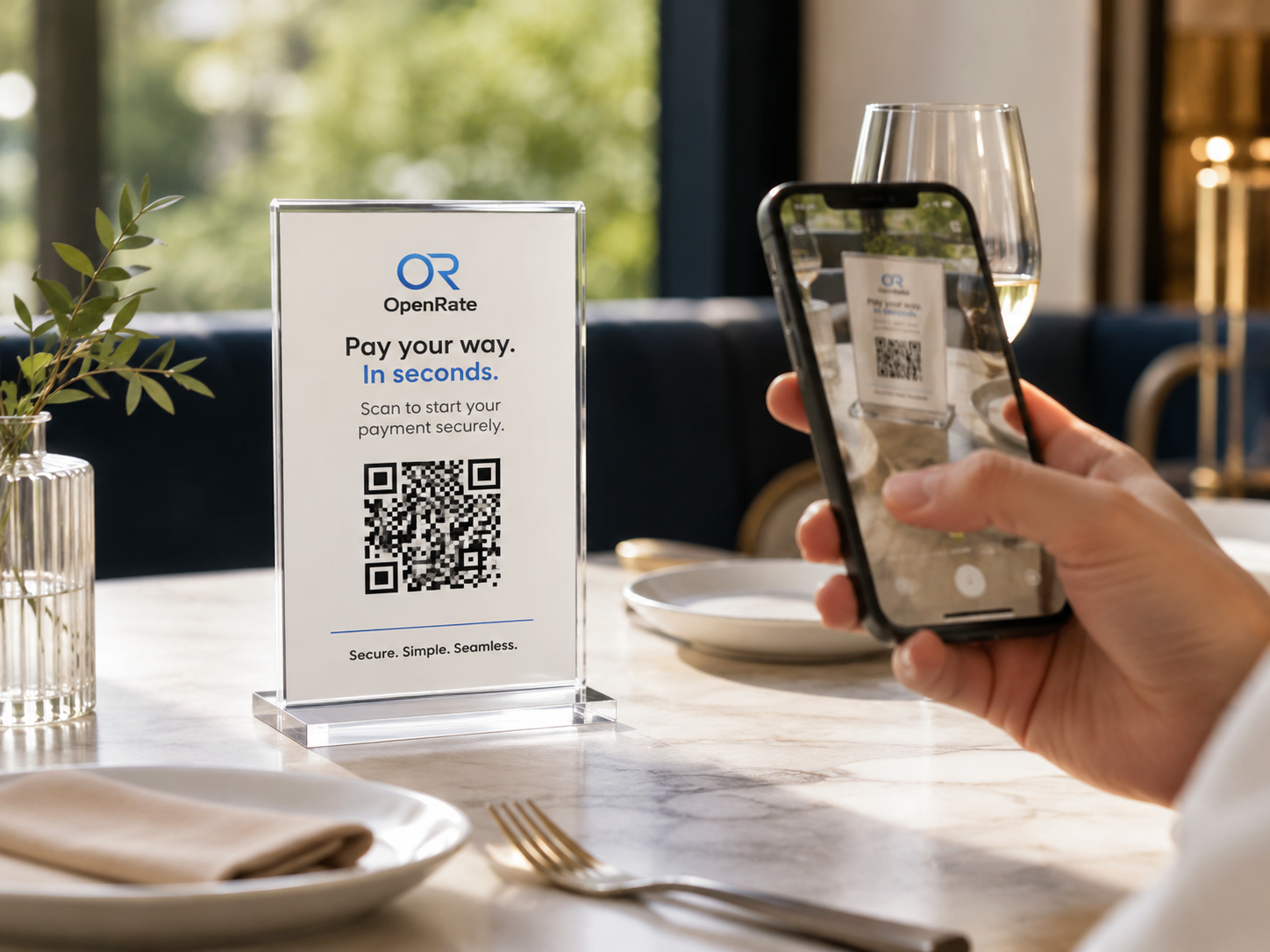 QR code sur la table